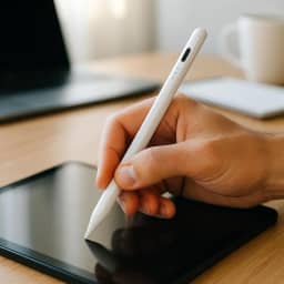 Caneta Touch Premium Stylus Para Ipad E Tablet, Smartphone, Alta Precisão, Ponta Fina, Bateria Recarregável, Marca VARENZIA