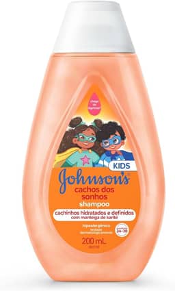 Johnson's Baby Shampoo Infantil Para Cabelos Cacheados Cachos Dos Sonhos, 200ml