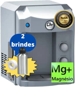 Filtro Purificador Água Gelada e Natural Super Alcalina Ionizada e com Ozônio adição sais minerais e Magnésio Mg+ (110, Prata)