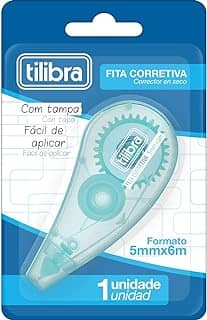 Tilibra - Corretivo em Fita 5mmX6m, Azul Aqua