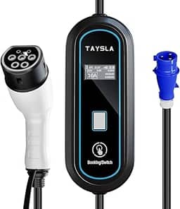 Phantom Portátil Carregador Carro Eletrico 7KW Cabo de 5M 32A-24A-20A-16A-13A-10A-8A Carregador EV Tipo 2 para Carros Elétricos e Híbridos Uso Interno/Externo Veículo Elétrico BYD Nissan