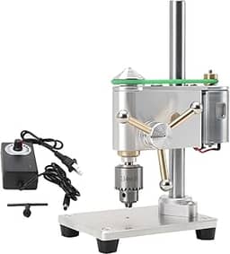 EWANYO Mini Furadeira De Bancada, Furadeira De Bancada De Velocidade Variável De Precisão, Furadeira Elétrica Portátil De Bancada, Mandril De Furadeira Jt0 Cnc 360° Giratório Para Metal, Madeira, Fa