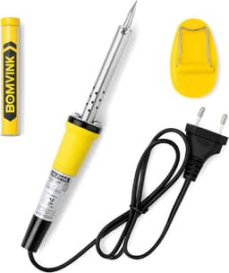 Ferro de Soldar Profissional 60W 220V - Aquecimento Rápido com Suporte e Fio de Solda Certificado INMETRO Ideal para Eletrônica, Reparos, Placas e Cabos – Leve e Ergonômico