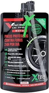 Kit 2 Vacinas De Pneu Xtire Moto Aplicação para 2 Pneus Selante Antifuro