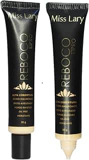 Base Facial Reboco Pro, Alta Cobertura, com Ácido Hialurônico, Efeito Matte Aveludado, Oil Free, 30g - Maquiagem Miss Lary (07)