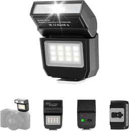ULANZI Câmera SL03 Mini Flash Speedlite com Luz de Vídeo, GN8 6500K Flash Externo Ângulo Ajustável Speedlite de 90° Compatível com Sony/Canon/Fuji/Nikon DSLR, Suporte Universal Single Contact Hot Shoe