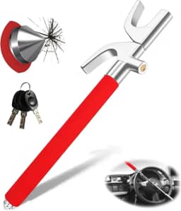 43~70 cm, Há um Quebra-Vidros na Traseira, Trava do Volante do Carro, Trava de Volante, Adequado para Todos os Tipos de Veículos Comuns