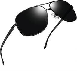 Oculos de Sol Masculino Polarizado Proteção UV400 Armação em Metal Estilo Clássico