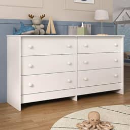 Cômoda Infantil 136cm com 6 Gavetas Flex Multimóveis Mp4262 Branco