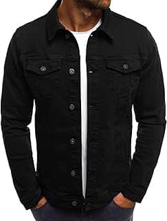 Jaqueta masculina jaqueta jeans slim fit com botões multi bolso