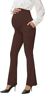 Calça de ioga para gestantes com sensação de sensação suave na barriga pequena/regular com bolsos 303