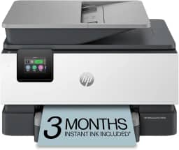 HP OfficeJet Pro 9125e Impressora multifuncional, colorida, impressora para pequenas e médias empresas, impressão, cópia, digitalização, fax, tinta instantânea elegível (3 meses incluídos), tela