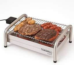 Churrasqueira Elétrica Tok Grill Light II 127V ou 220V - Churrasqueira Sem Fumaça, Prática, Compacta, Fácil de Usar, Portátil, Ideal Para Apartamentos, Churrascos Portáteis (127V)