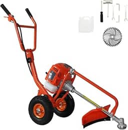 Roçadeira De Carrinho Gasolina Knakasaki Com Guidão Para Cortar Grama 75cc 3,6hp