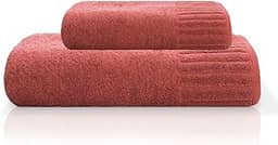 Jogo Toalha De Banho e Rosto Velour 500g/m² Camesa, 100% Algodão, 02 Peças, Toque Super Macio, Aconchegante, Melhor Absorção, Moderno E Sofisticado (Vinho)