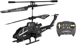 MERIGLARE Helicóptero RC com Controle Remoto para Voos Noturnos E Luzes LED, preto