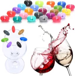 Marcador De Taça Para Vinhos Copos Taças 24 Peças em silicone