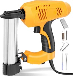 Grampeador/Pinador Elétrico, Pinador Eletrico, 23 * 21 * 5cm, 110v, Amarelo, Aplicável A Agrafos de Coroa Estreita Nº 18 E Tachas Sem Cabeça Nº 18, Pistola de Pregos