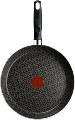 Frigideira Rochedo Robusta Grafite 30cm com Antiaderente Resist 3X, Reforçado com Partículas Minerais, Alta Espessura, Base Limpa Fácil e Thermo-Sinal