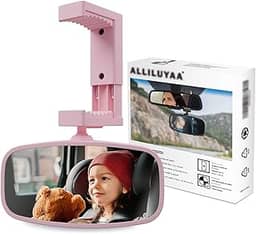 KERHAND Espelho de carro de bebê de 360 graus para assentos voltados para trás, espelhos de segurança infantis com instalação sem ferramentas, espelho retrovisor infantil sem BPA e certificado ASTM