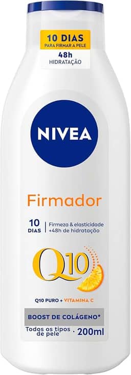NIVEA Loção Hidratante Firmador Q10 + Vitamina C Todos os Tipos de Pele 200ml - Sua pele com mais firmeza e mais elasticidade em 10 dias, ainda hidratada e cheia de brilho, livre de flacidez