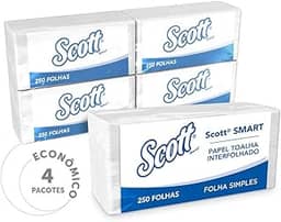 Papel Toalha Interfolhado Scott Smart - Pacote com 1000 Folhas, Scott