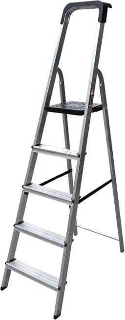 ESCADA DOMESTICA DE ALUMINIO 5 DEGRAUS BTF - Uso domestico.