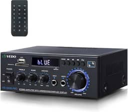 Amplificador de áudio estéreo AK45 pro, sistema de amplificador de potência Bluetooth 5.0 sem fio de 2 canais de 300 W para uso doméstico, domésticos, rádio FM USB cartão SD controle remoto