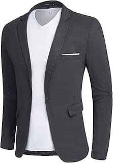 Blazer masculino de caimento justo, jaqueta esportiva leve de um botão, blazer casual