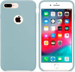 Case Capa Capinha Silicone Aveludado pra iPhone 7 (Azul Bebe)