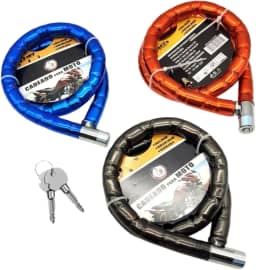 Cadeado Trava 100cm Aço Reforçado Grosso Moto Bike Portão Corrente Trava Bicicleta Portão Segurança Chave Ultra Resistente Anti Furto (Vermelho)