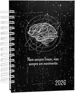 Agenda Tdah 2026 Organização Diária Com Brain Dump, 402 páginas, Papel 90gr/m², Tamanho A5 (15x21cm) (Preta)