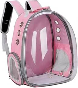 LUFFYLIVE Mochila transportadora para gatos, mochila para animais de estimação, mochila portátil e respirável para carregar animais de estimação, impermeável, transparente, espaço respirável para filhotes viajando, acampamento e caminhadas