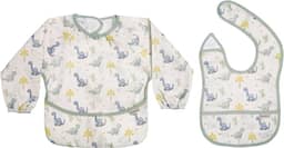 haakaa Conjunto de babador de bebê impermeável, à prova de bagunça de manga comprida e babador leve para comer, babadores de alimentação infantil para desmame de LED, lavável na máquina, ajuste