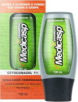 Medicasp Shampoo Anticaspa Cetoconazol Elimina Fungos da Caspa, Alivia Coceira e irritação, Resultados Comprovados, Tratamento Eficaz para Cabelos saudáveis - 130 ml, 1-Pack