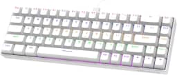 GOKOCO Teclado Mecânico com Fio 65% A1802, Gamer Switch Vermelho 68 Teclas, Iluminação RGB com 17 Modos, Hot-Swap, Teclas Anti-Ghosting Branco White