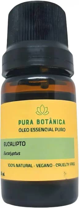Óleo Essencial de Eucalipto Globulus 10ml – 100% Puro Pura Botânica para Aromaterapia, Respiração, Aroma Refrescante e Bem-Estar Natural