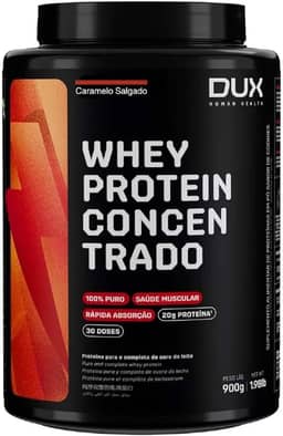 Whey Protein Concentrado Caramelo Salgado Pote 900g – Contribui para o Ganho Muscular Hipertrofia – Dux Human Health