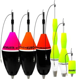JR Pesca Kit Combo Conjunto Pack 6 Boias Cevadeiras e Torpedos Alta Performance Diferentes Situações Pesca Pesqueiro 6 unidades Cores Variadas