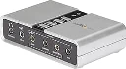 StarTech. Placa de som USB com 7.1 - Placa de som externa para laptop com áudio digital SPDIF - Placa de som para PC - Prata (ICUSBAUDIO7D)