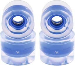 Pacote com 4 rodas de skate longboard para crianças, rodas flash de 60 mm 78A, material PU, para andar de rua, skate elétrico, mini cruiser, rolamento ABEC-9, substituição - azul escuro
