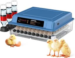 Chocadeira Automática 100 Ovos com Ovoscópio Integrado Joyfox, Controle Digital, Rotação 360°, Abastecimento Automático de Água, 127V – Azul