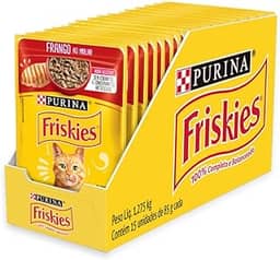 Pack Nestlé Purina Friskies Ração Úmida Para Gatos Adultos Frango Ao Molho - Com 15 Sachês 85g