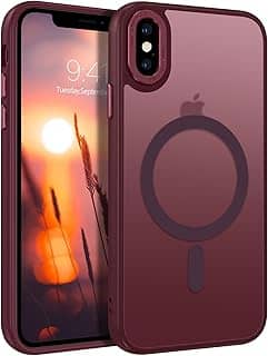 GUAGUA Capa para iPhone X, capa para iPhone Xs, compatível com MagSafe iPhone X/XS, capas magnéticas, finas, translúcidas, foscas, sensíveis, antiarranhões, à prova de choque, capa protetora para