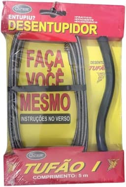 DESENTUPIDOR DE CANOS PROFISSIONAL COM MOLA ROTATIVA 5M PIAS, VASO SANITÁRIO E CALHAS