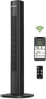 HOLMES Ventilador de torre conectado Smart WI-FI de 36 polegadas, ventilador Alexa, controle de voz, oscilação, painel de controle digital, controle remoto, 3 configurações de velocidade, 3 modos,