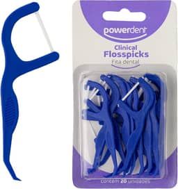 Fita dental Powerdent Clinical Flosspicks 20 un