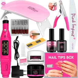 Kit Manicure Completo Gel de Unhas com Cabine Sun Mini LED 6W e Lixadeira Elétrica Caneta Bivolt
