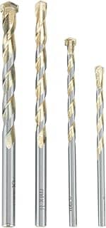 MTX Jogo de Brocas para Concreto Golden Line, 4 Peças (5-6-8-10mm), Liga Dura VK8, Perfuração com Impacto - Para Concreto e Tijolo