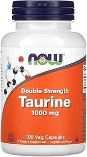 NOW Foods Taurina 1000mg Dupla Força 100Veg Cáps Importado